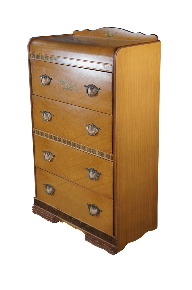 Antique waterfall sale dresser