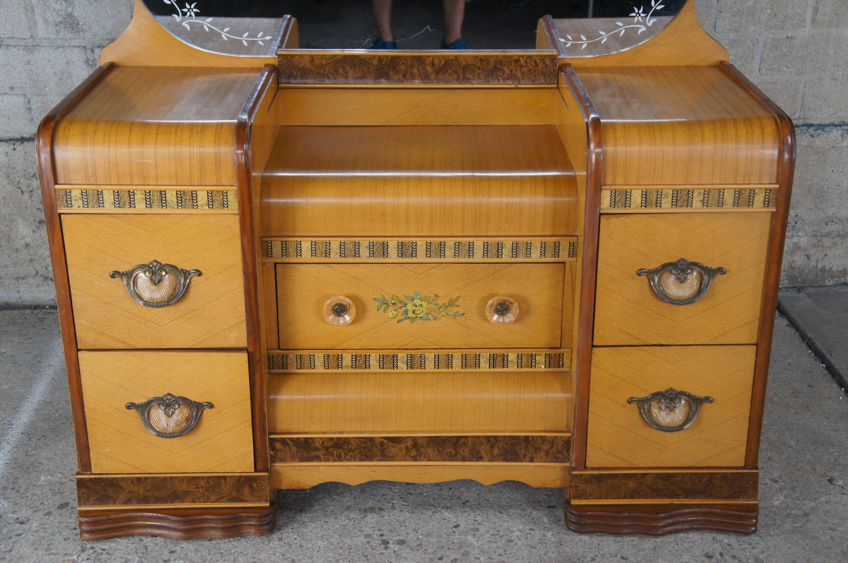 waterfall vanity with mirror