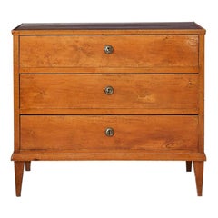 Antique Late Gustavian Style Chest of Drawers in Birch, Sweden, 19th Century