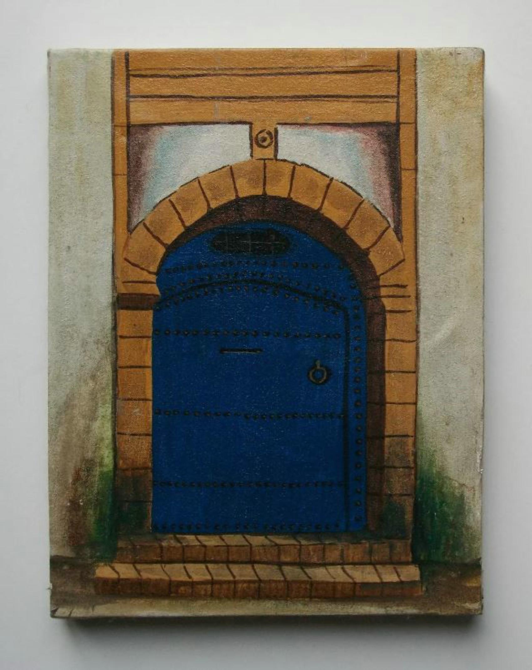 Vintage Latin American folk art oil painting on stretched canvas - likely done for the tourist market - untitled - unsigned - unframed - late 20th century.

Good vintage condition - minor scuffs - yellowing varnish - no loss - no restoration -