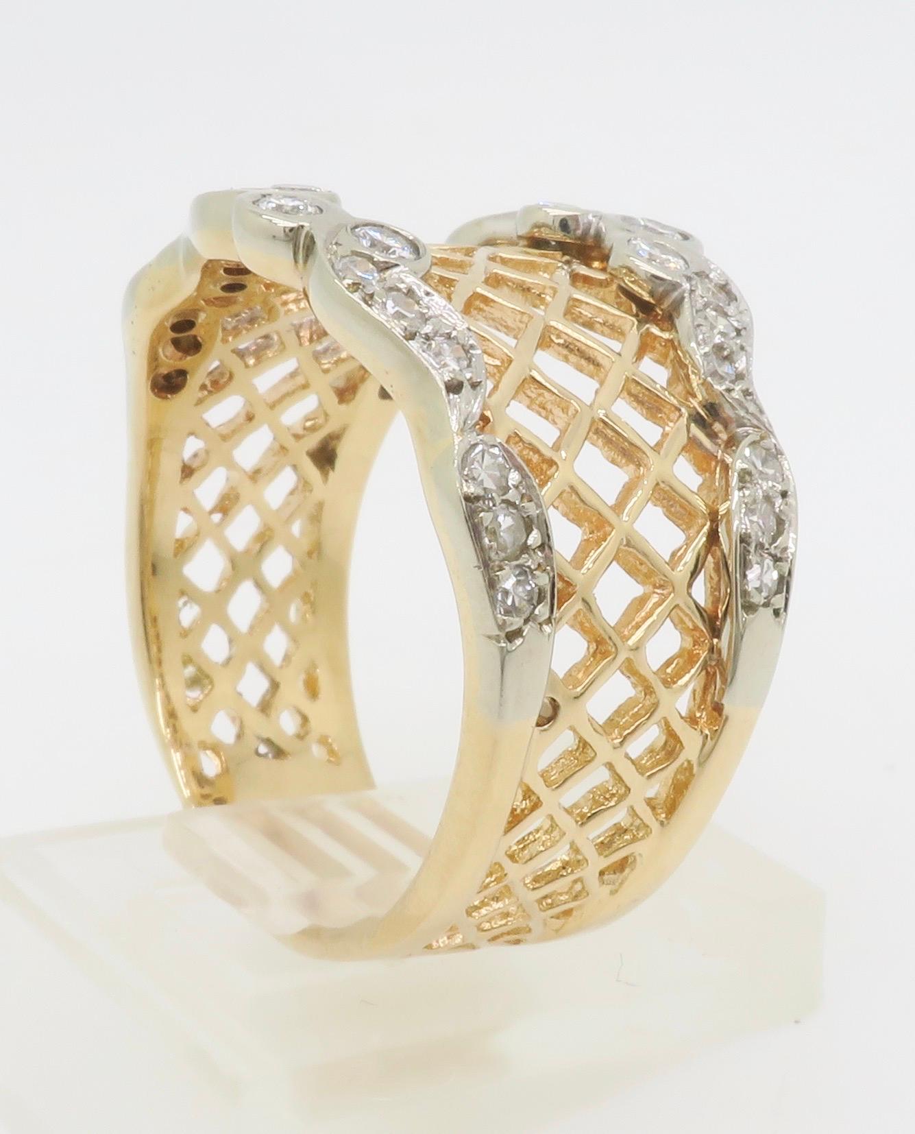 Vintage Lattice Diamond Cigar Band 9