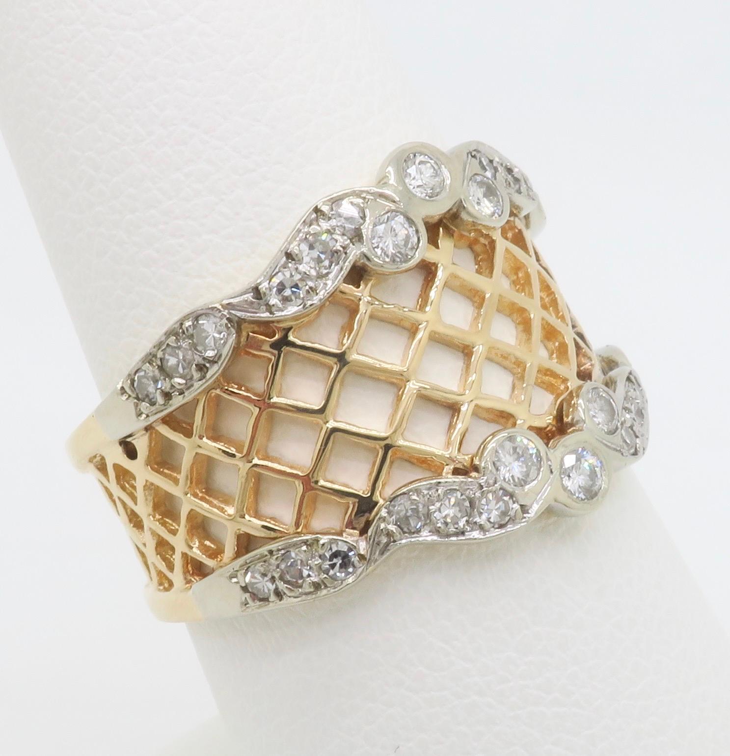 Women's Vintage Lattice Diamond Cigar Band