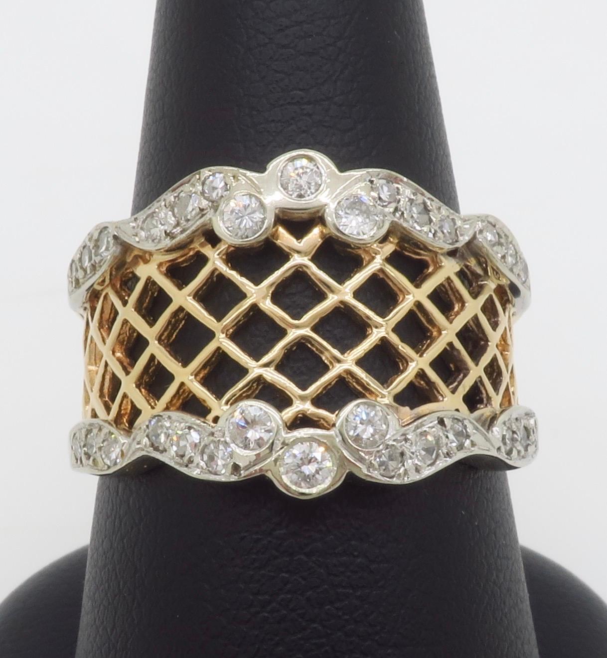 Vintage Lattice Diamond Cigar Band 2
