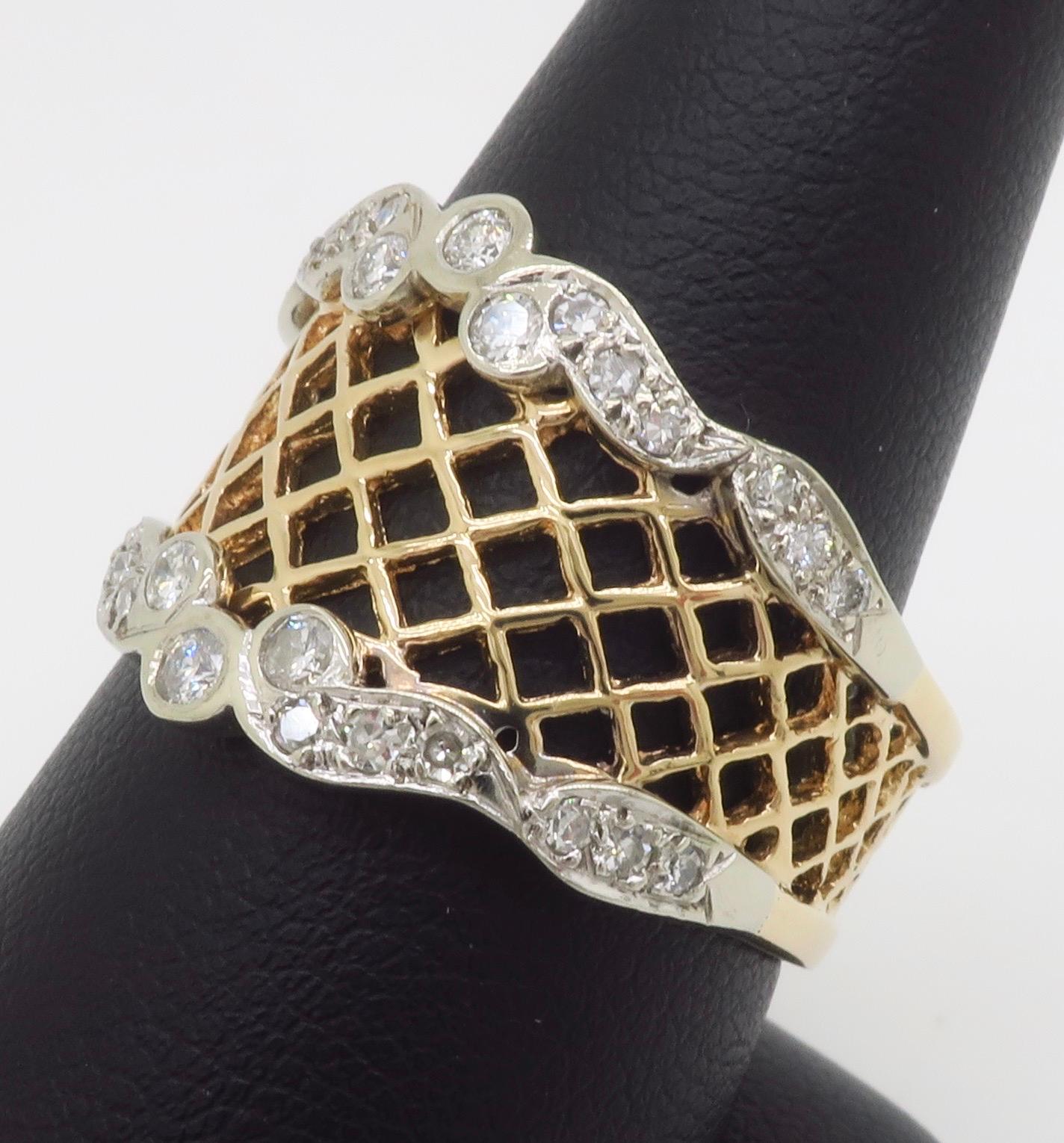 Vintage Lattice Diamond Cigar Band 3