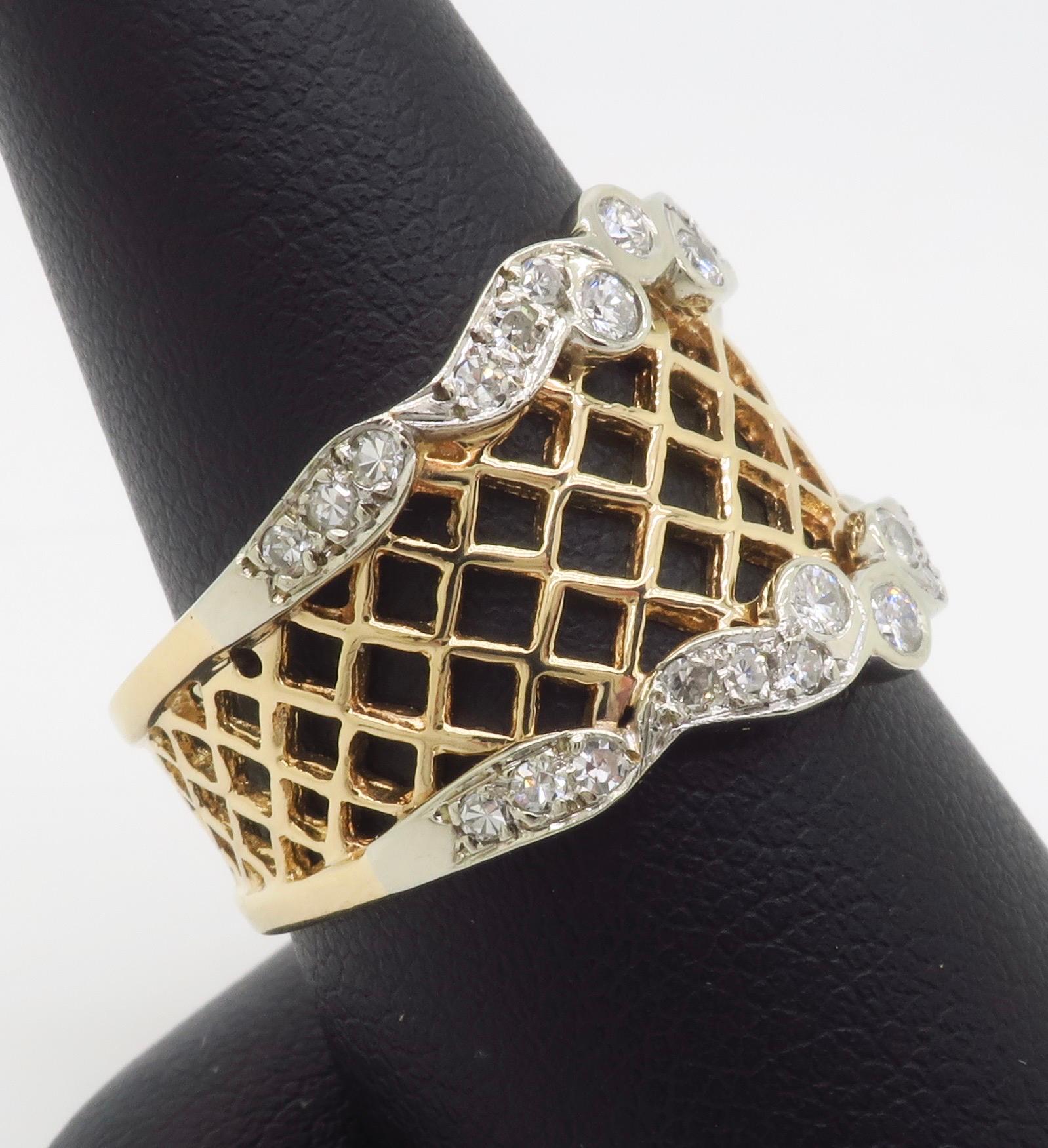 Vintage Lattice Diamond Cigar Band 4