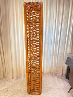 Vintage Lattice Style Bamboo & Rattan Etagere