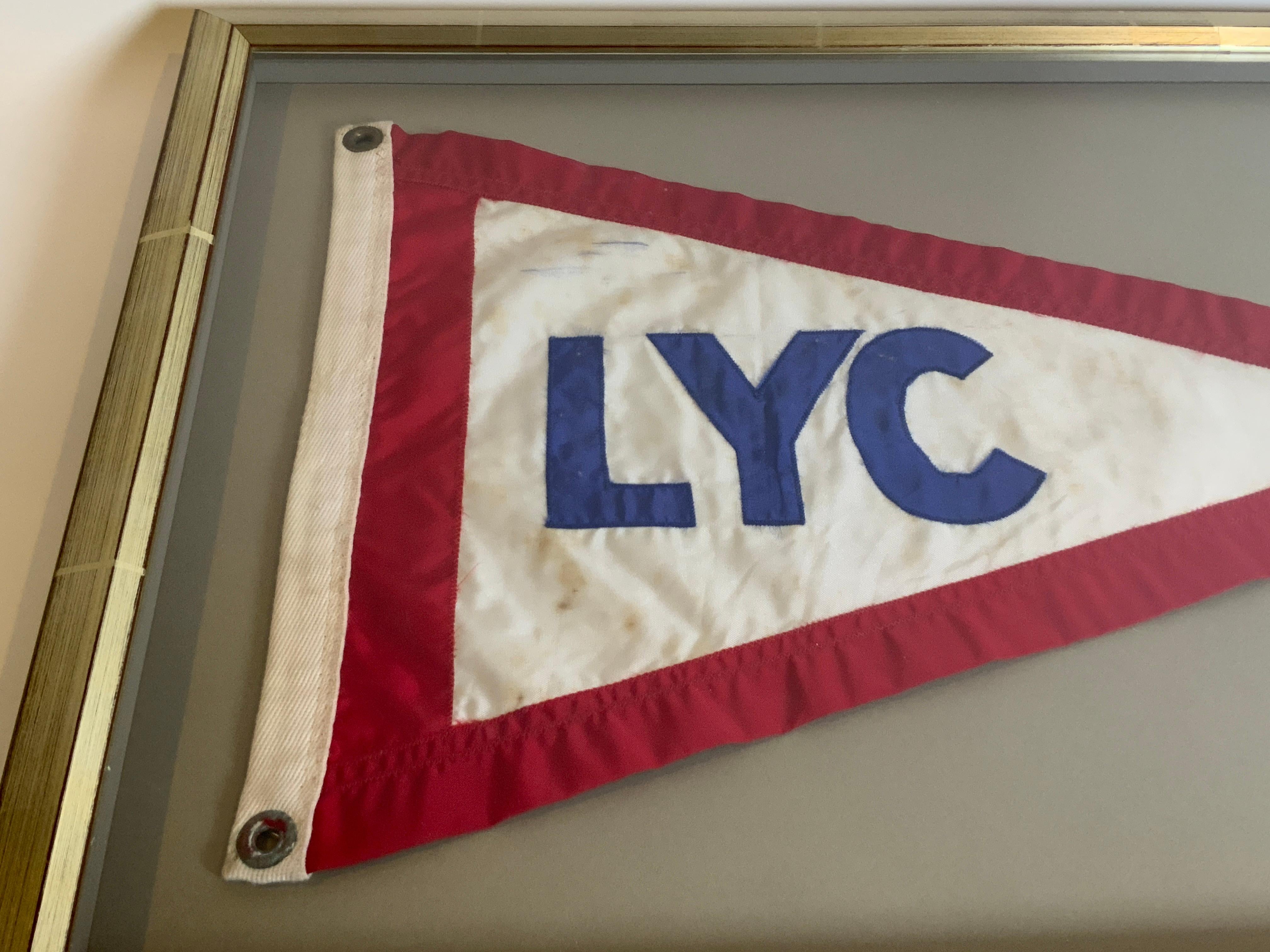 Vintage Lauderdale Yacht Club Framed Burgee For Sale 1