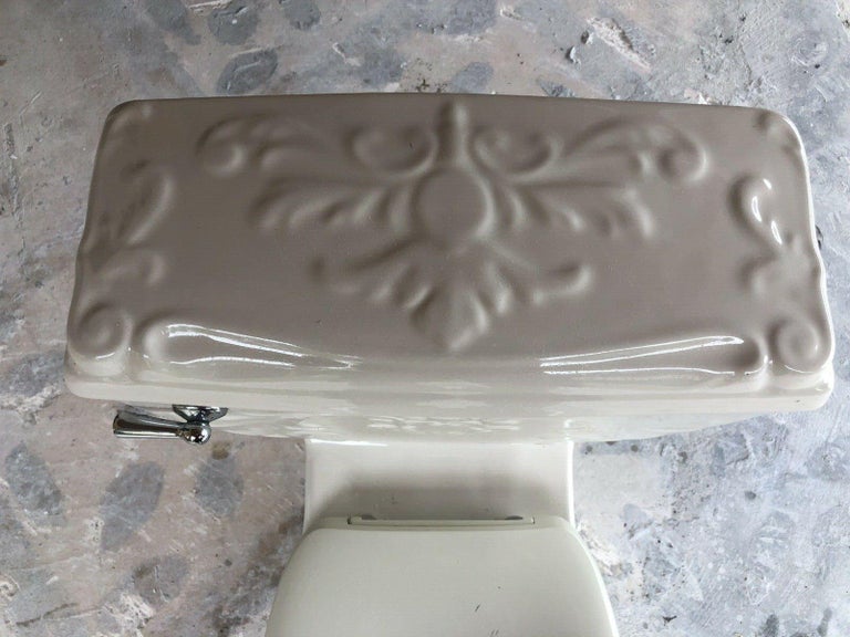 Vintage Laufen Nautilus Regal Lion Porcelain Throne Toilet Water Closet