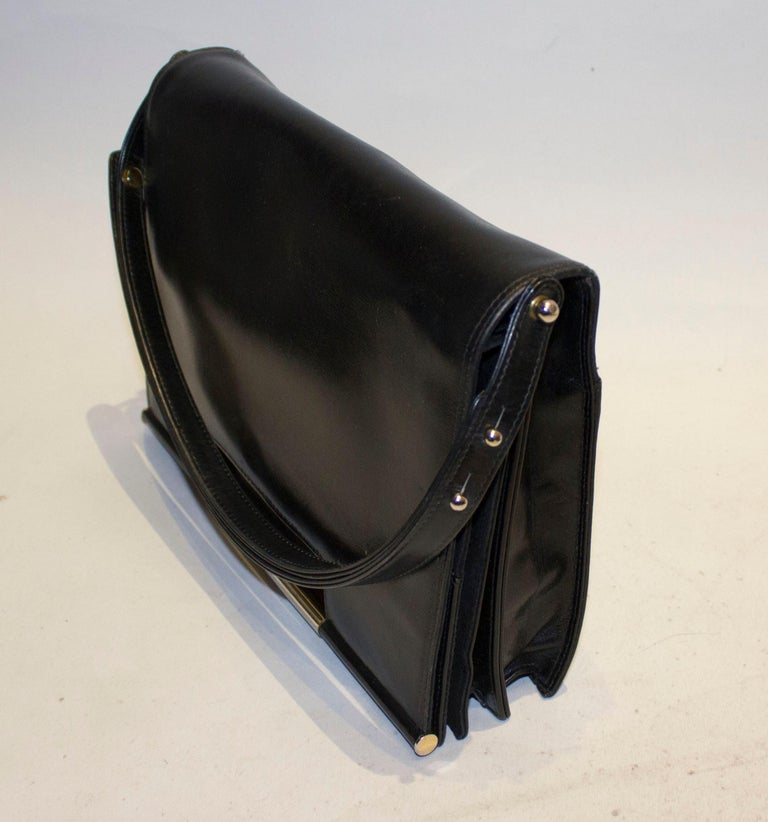 Vintage Launer Black Leather Bag at 1stDibs launer handbags used
