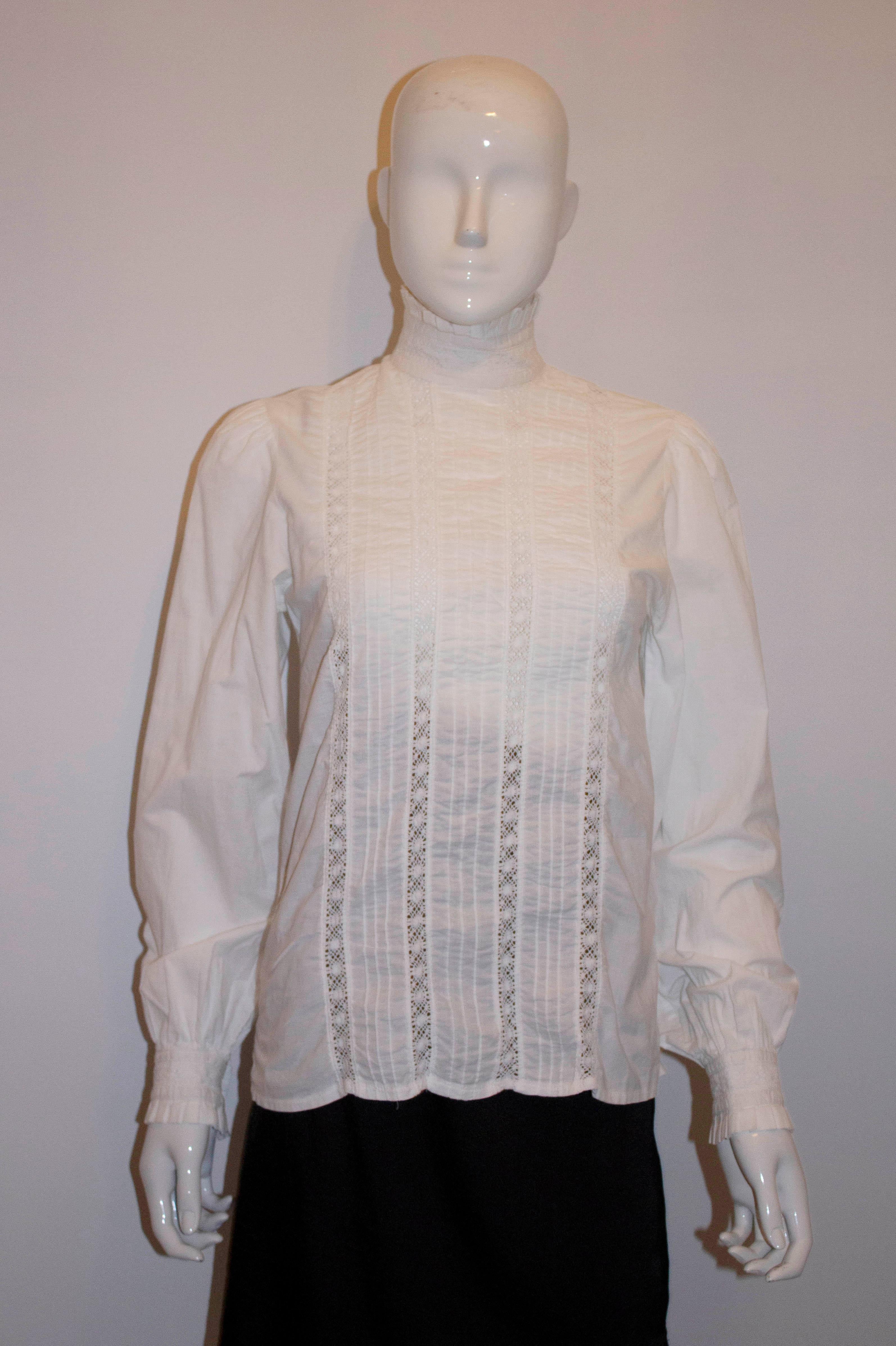 Vintage Laura Ashley Cotton Blouse In Good Condition In London, GB