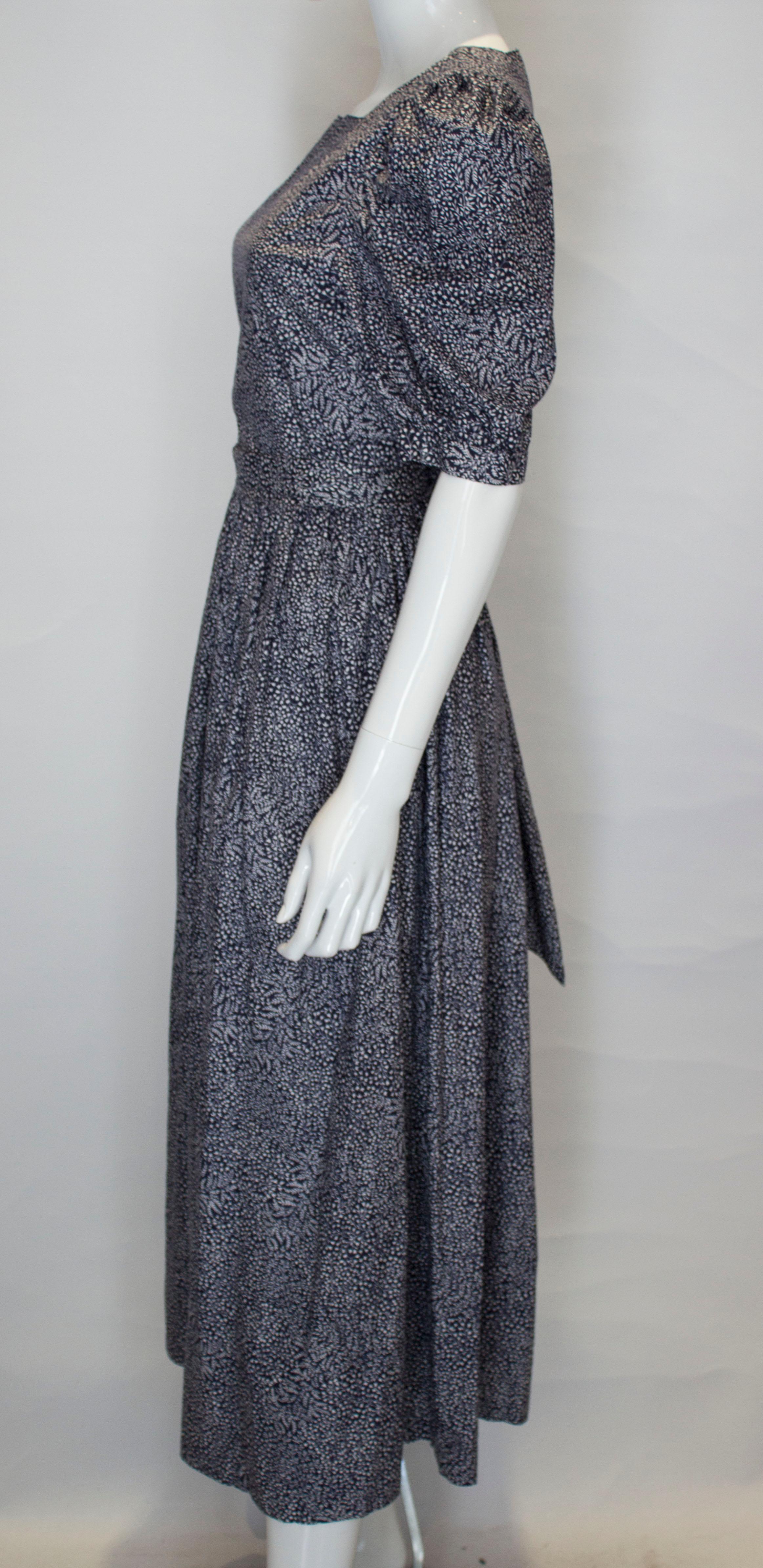 Gray Vintage Laura Ashley Cotton Dress