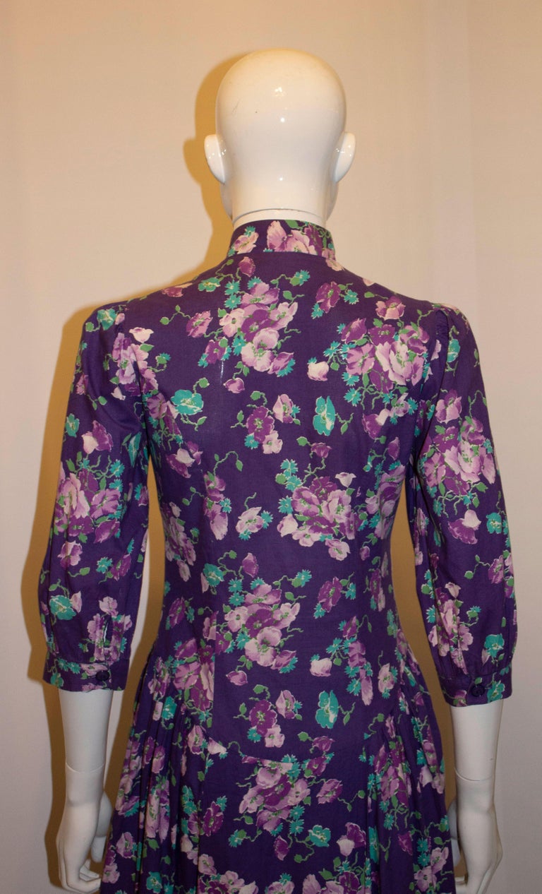 Women's Vintage Laura Ashley Floral Cotton Dress For Sale