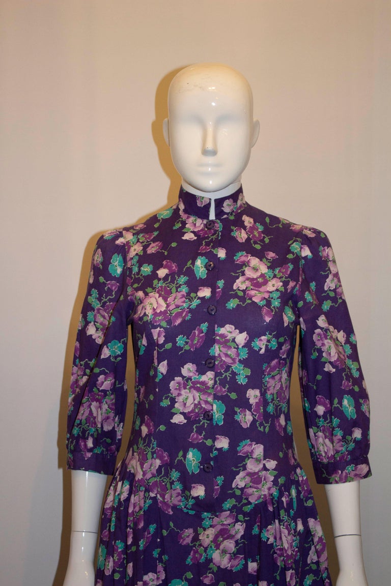 Vintage Laura Ashley Floral Cotton Dress For Sale 1
