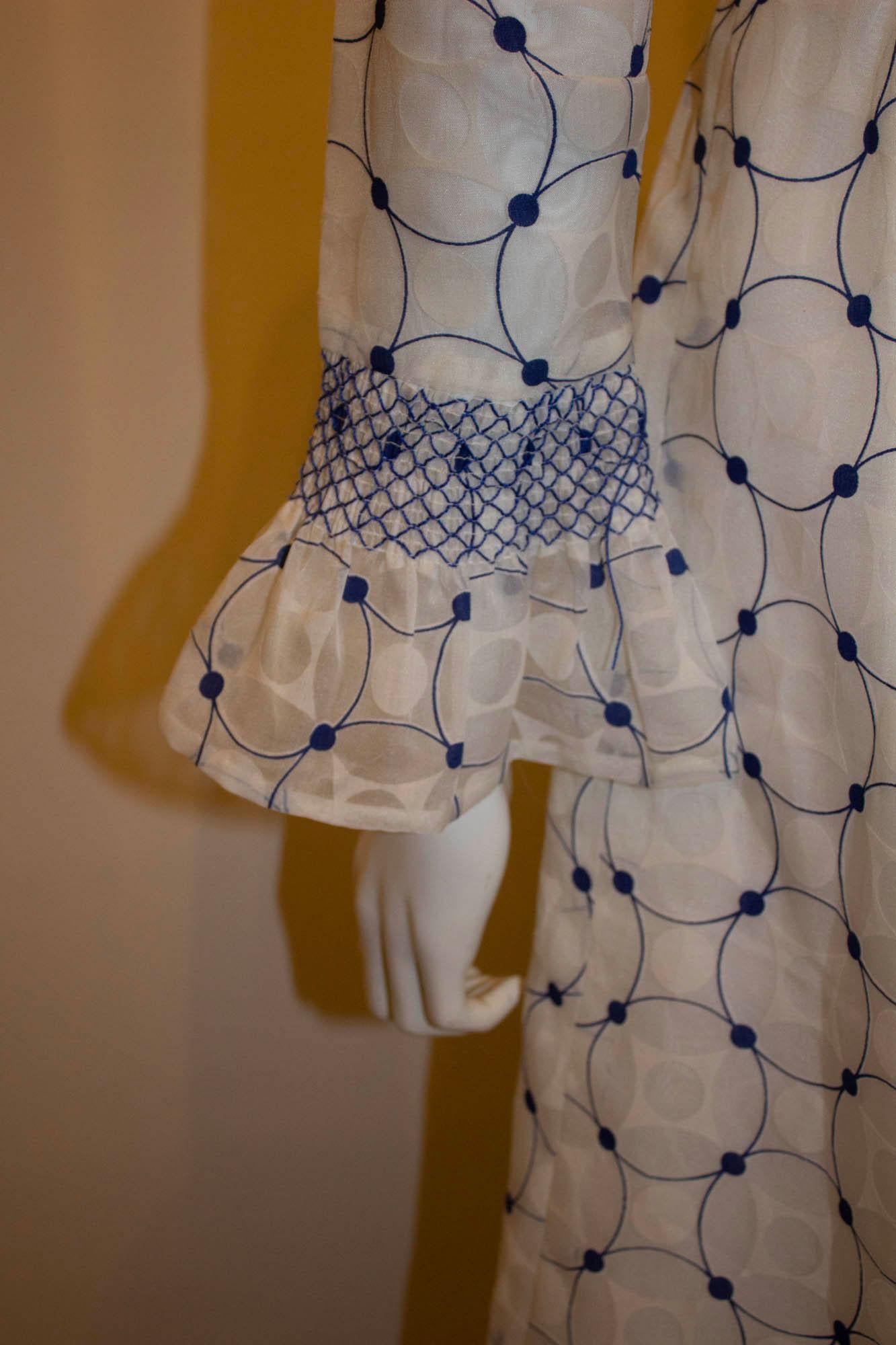 Vintage Laura Lee Blau und Weiß Kleid im Angebot 2