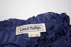 Vintage Laura Phillips Lilac and Blue Silk Dress