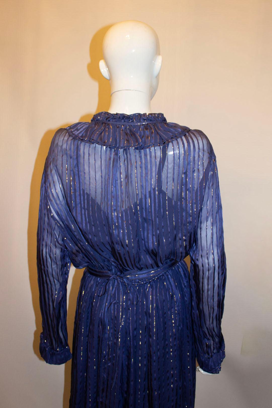 Women's Vintage Laura Phillips Lilac and Blue Silk Dress For Sale
