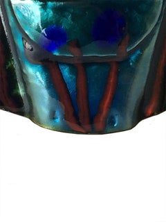 Italian Laurana Rame D' Arte Copper Enamel Wall Mask, 1960s