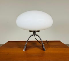 Vintage Laurel Arch Chrome Base Mushroom Table Lamp 1960s