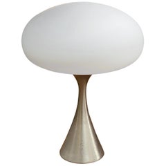 Vintage Laurel Brushed Chrome Mushroom Table Lamp by Bill Curry
