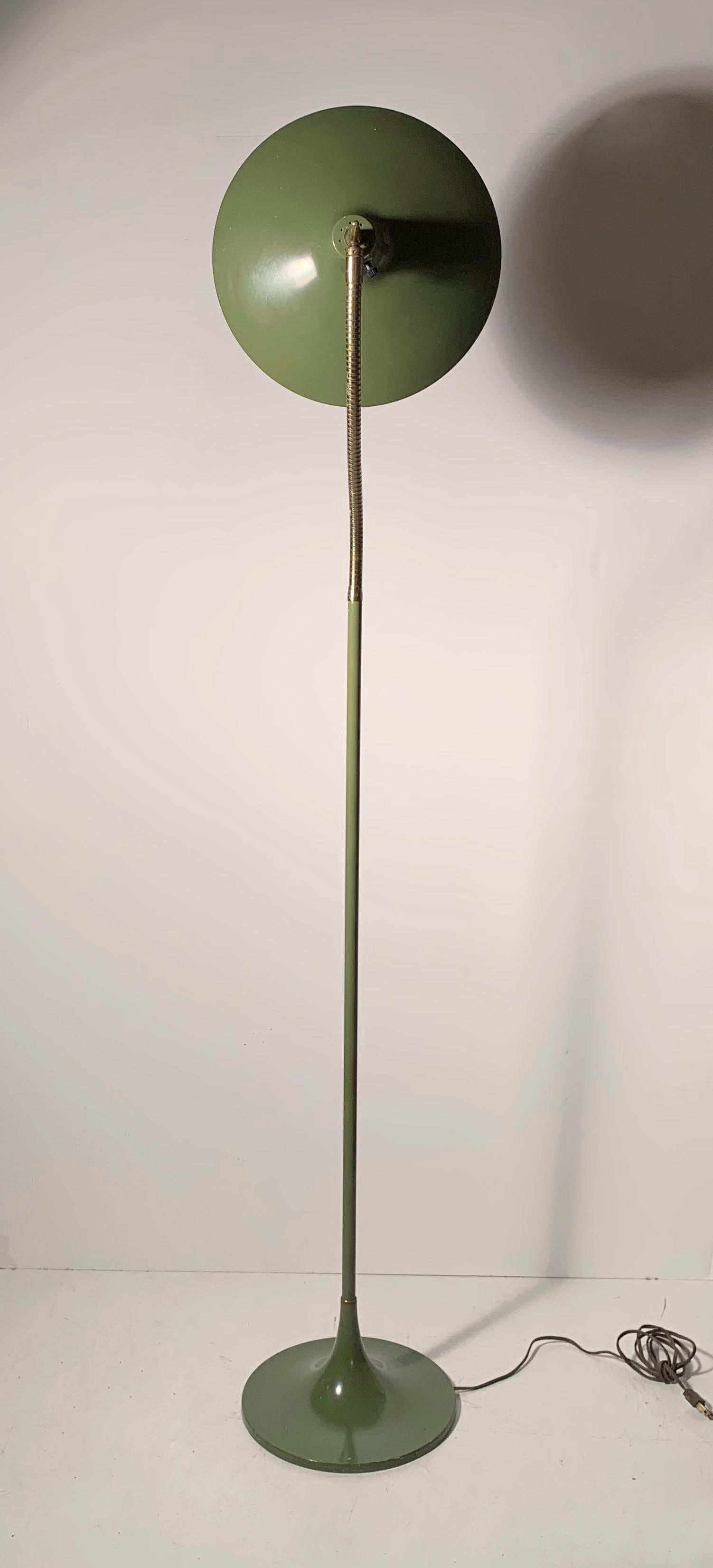 Lampadaire vintage Laurel Gooseneck modèle B- 683 en olive en vente 3