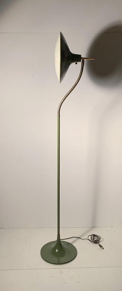 Vintage Laurel Gooseneck Floor Lamp Model B- 683 in Olive