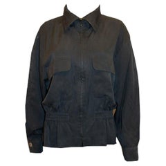 Vintage Laurel Grey / Green Silk Bomber Jacket