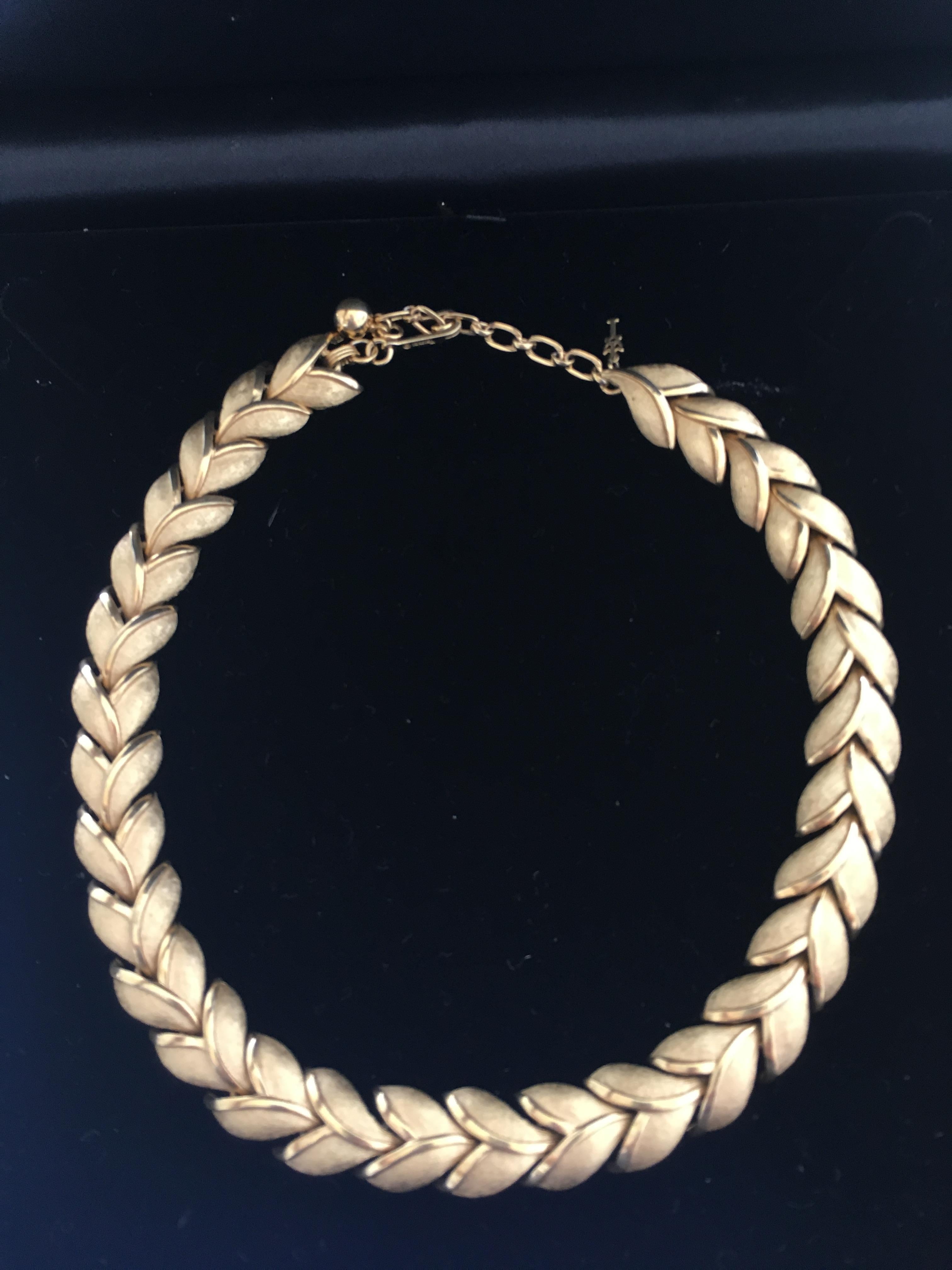 20th Century Vintage Laurel Leaf Necklace by Trifari, circa 1960
