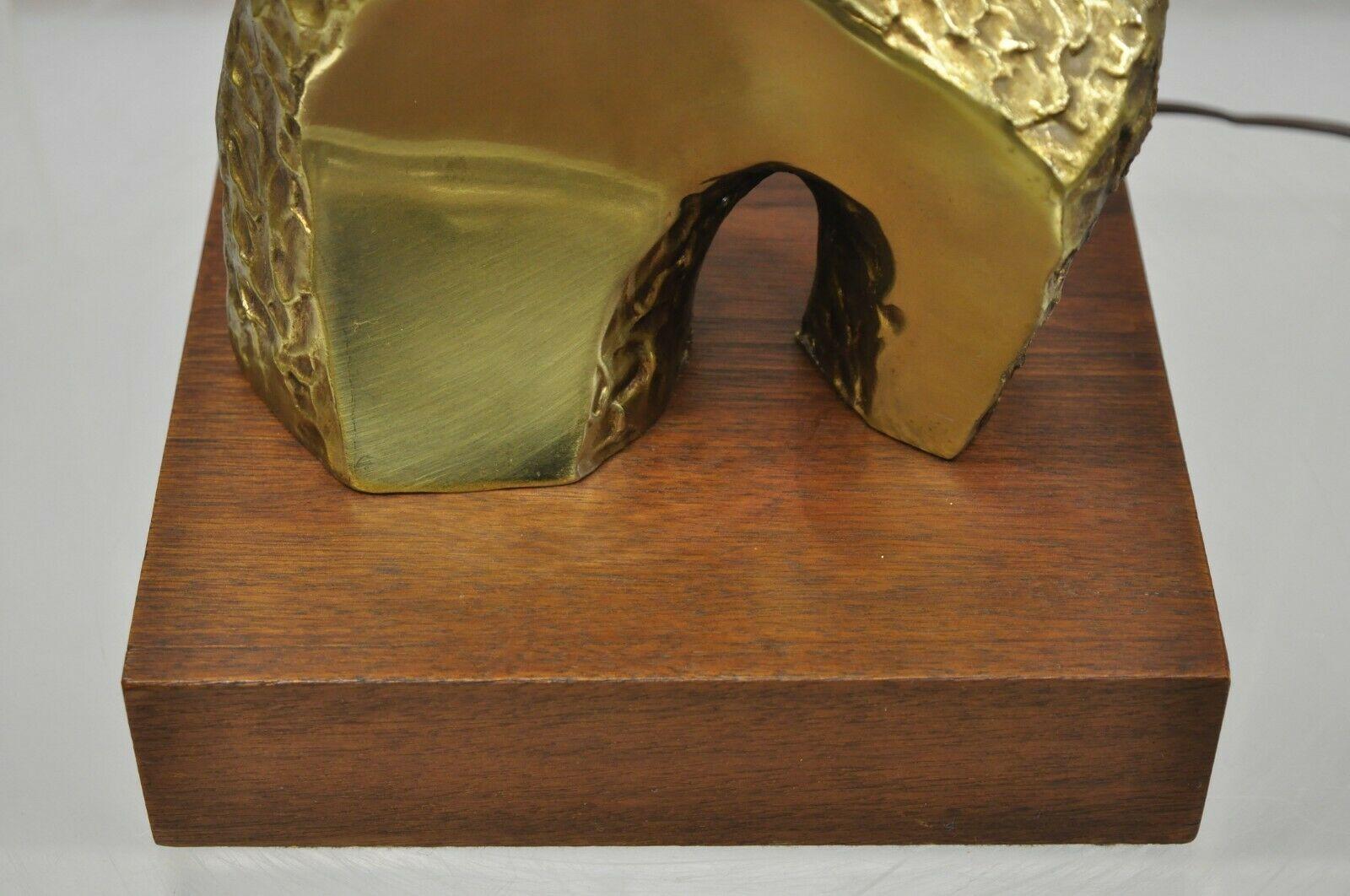 Vintage Laurel Maurizio Tempestini Brutalist Brass Midcentury Table Lamp 1