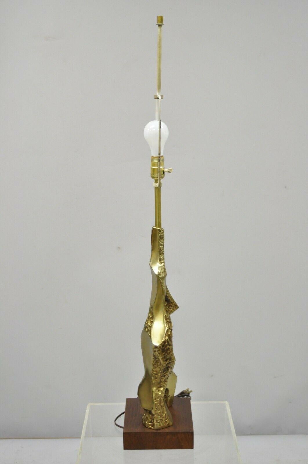 Vintage Laurel Maurizio Tempestini Brutalist Brass Midcentury Table Lamp 3