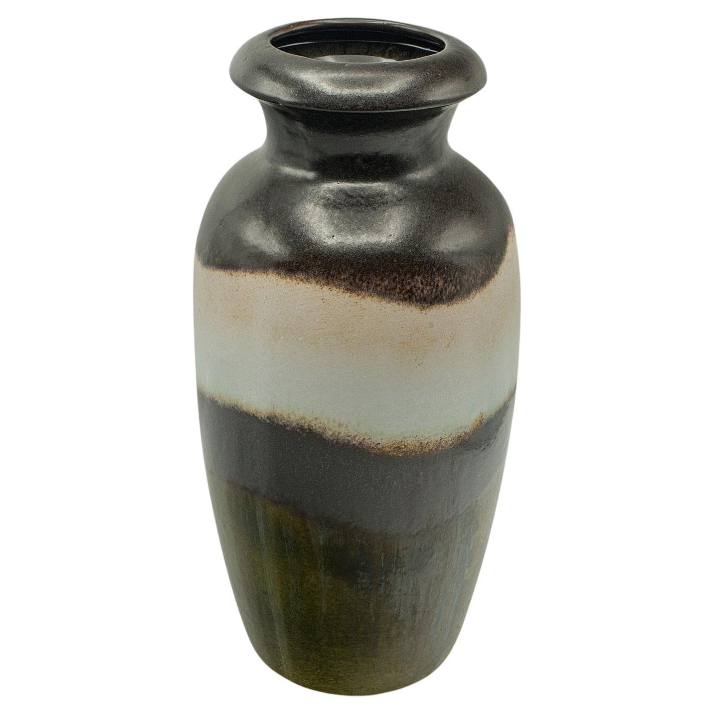 Vase à fleurs en lave, Allemagne de l'Ouest, céramique d'art, urne balustre, vers 1960