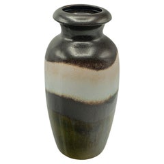 Vintage Lava Flower Vase, West German, Art Ceramic, Baluster Urn, Circa 1960
