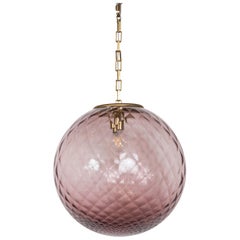 Vintage Lavender Globe Shaped Ceiling Fixture