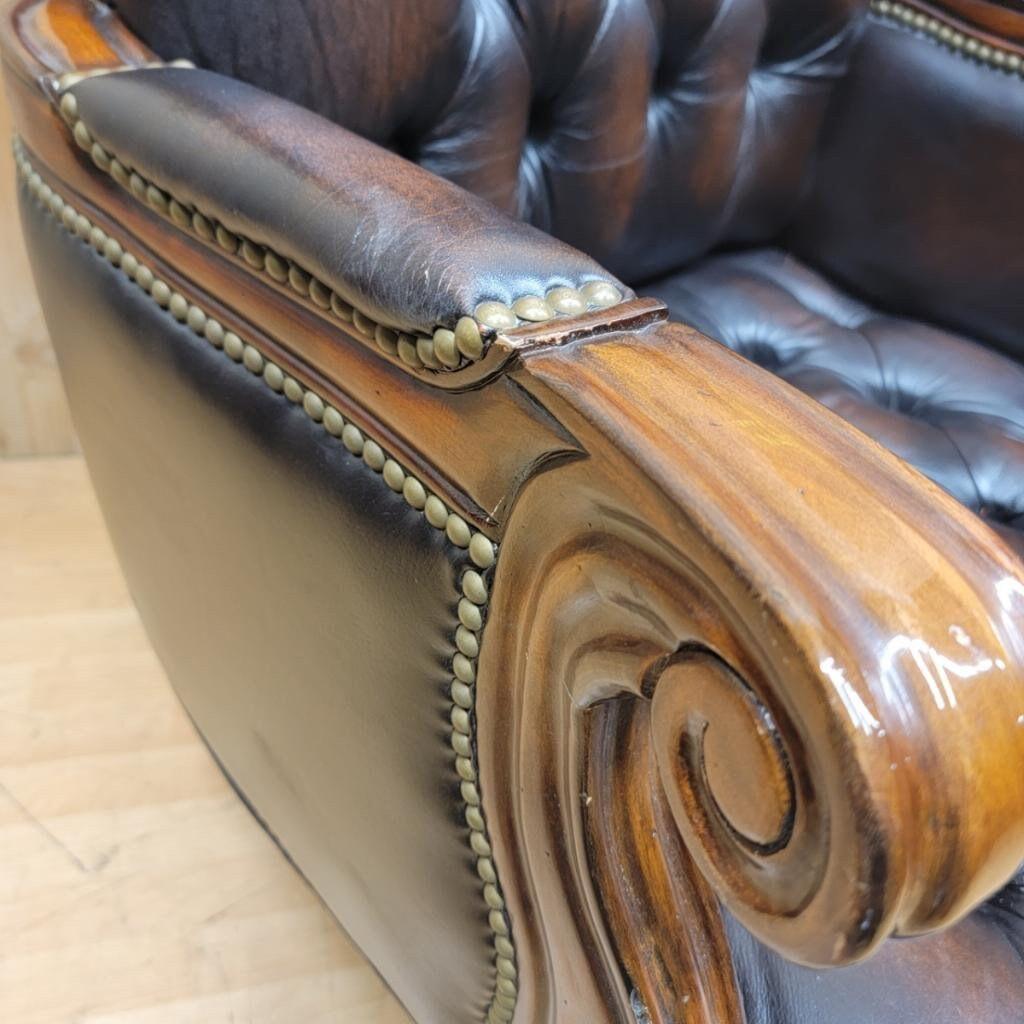 Vintage Lavish collection Chesterfield Style executive desk chair in Italian leather.

Large vintage, Classic, lavish Chesterfield style executive desk chair on casters. This piece is beautifully finished with scrolled back and arms and finely