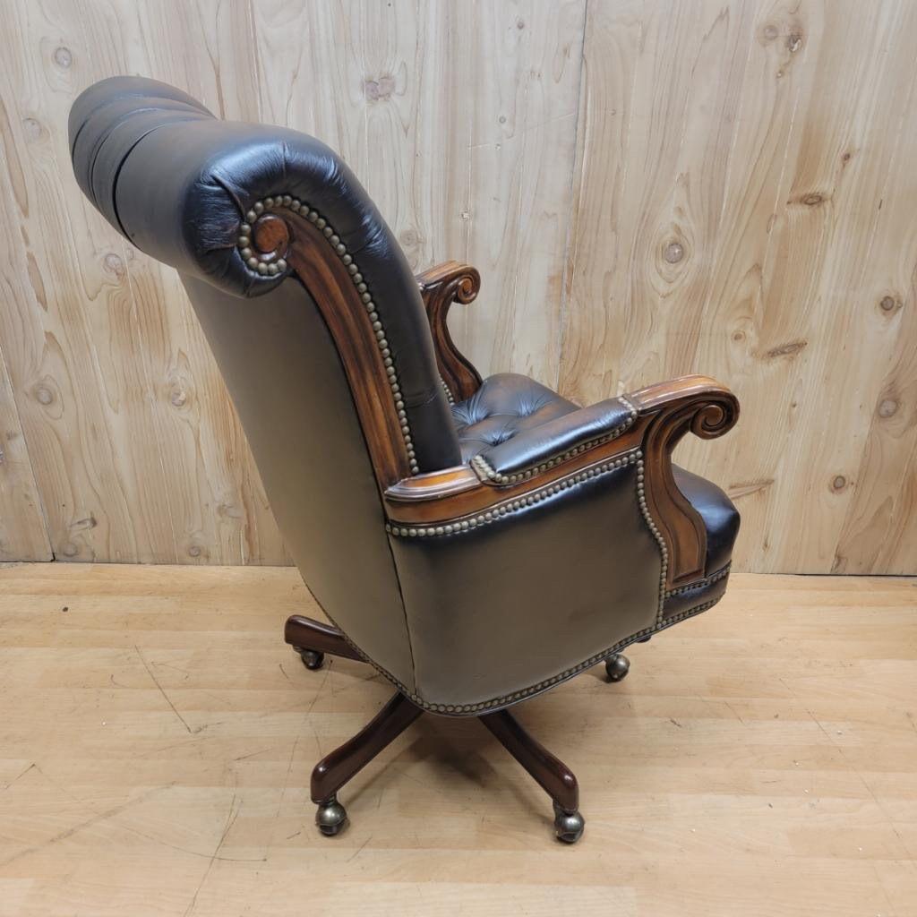 Hand-Crafted Vintage Lavish Collection Chesterfield Style Executive Desk Chair in Leather