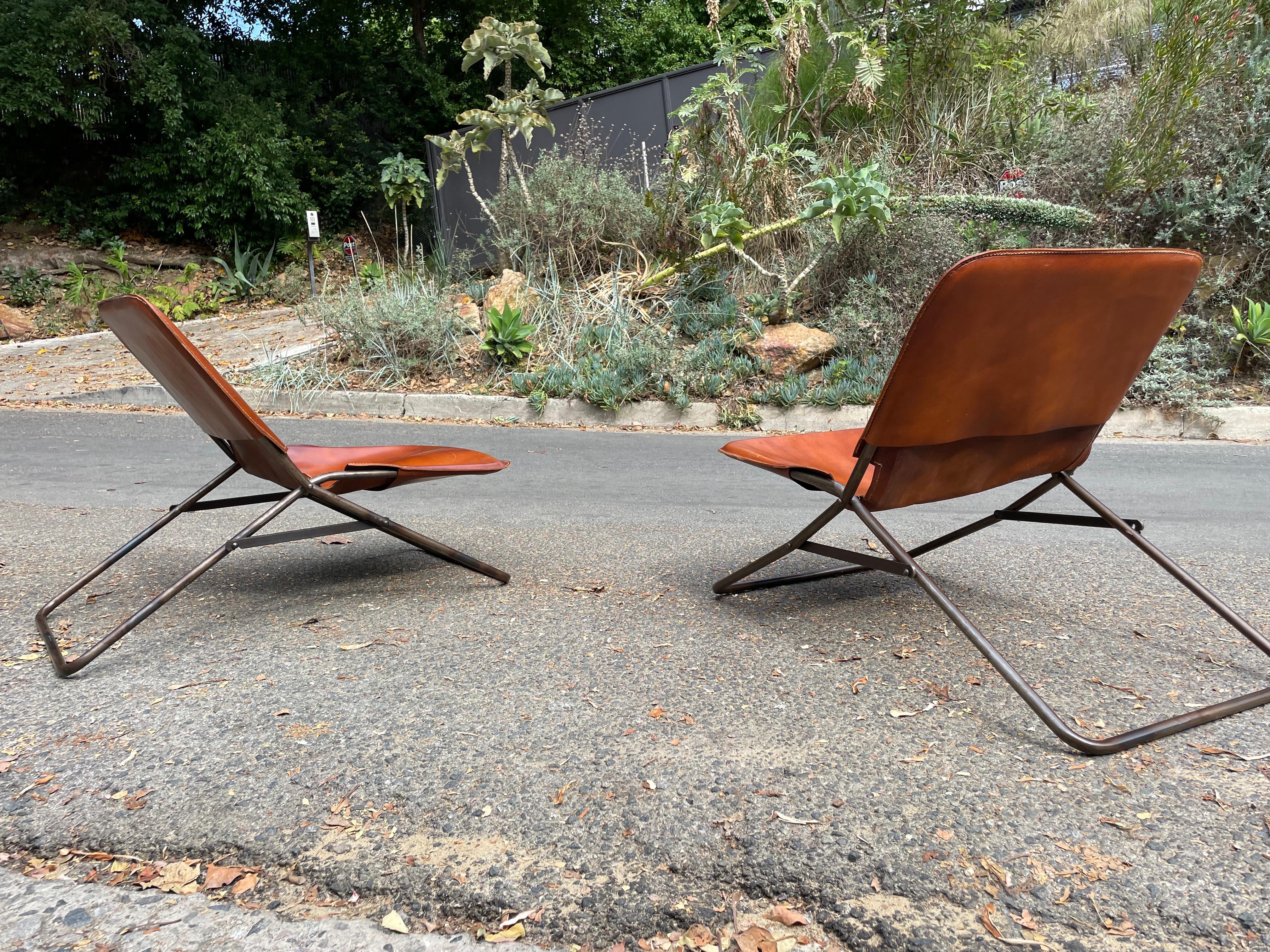 Vintage Lawson-Fenning Leather Sling Chairs 3