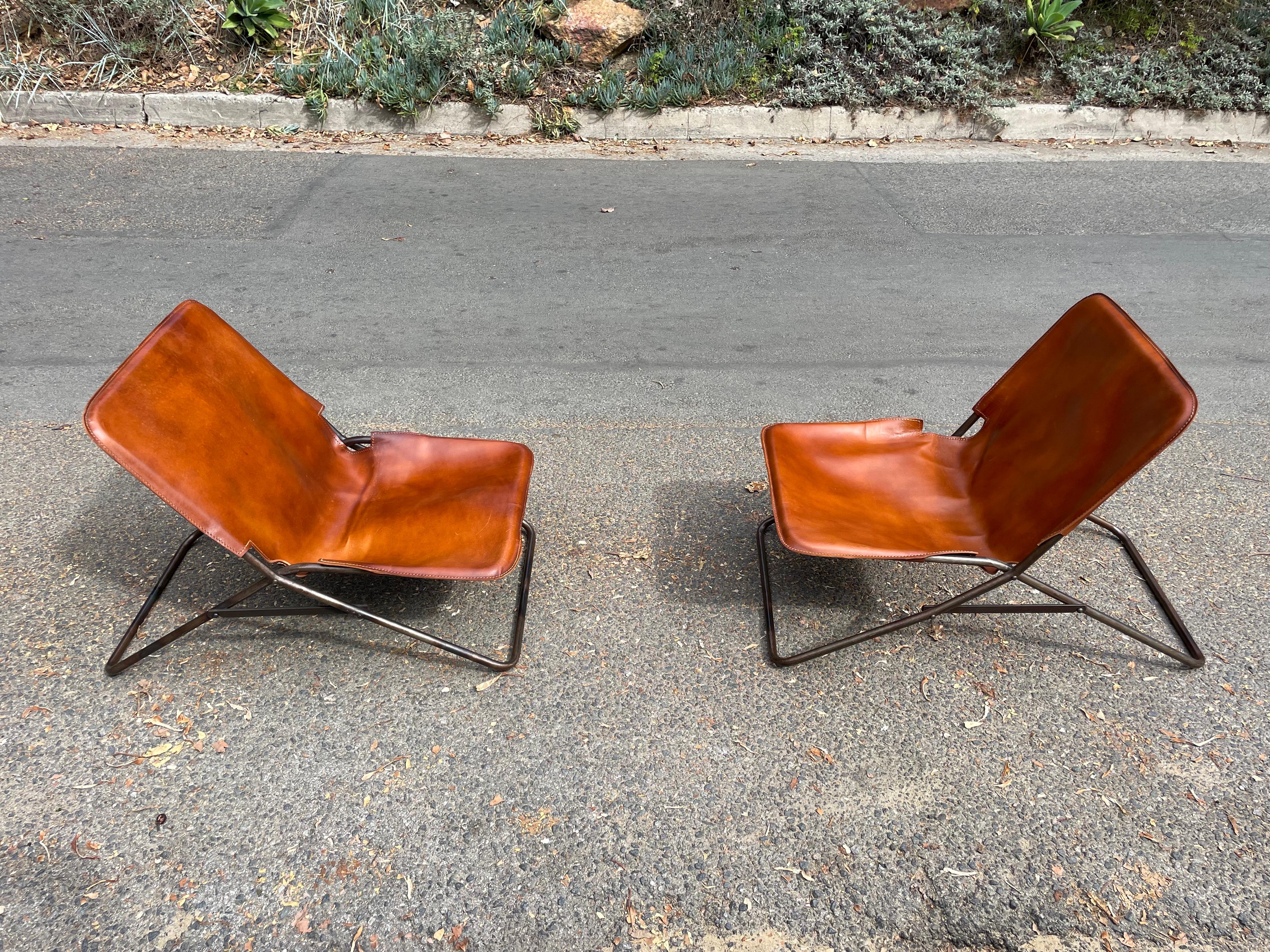 American Vintage Lawson-Fenning Leather Sling Chairs