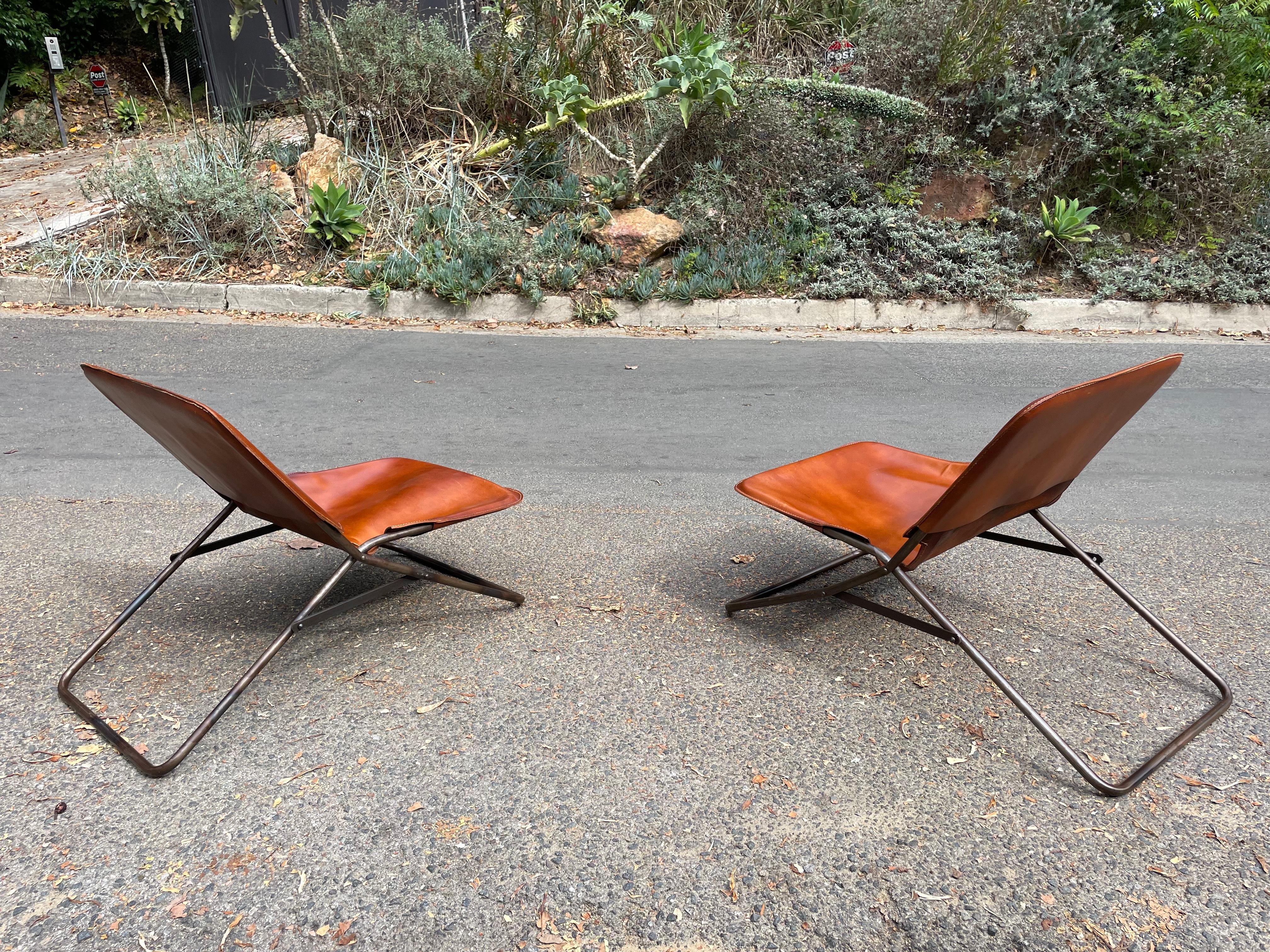 Vintage Lawson-Fenning Leather Sling Chairs 2