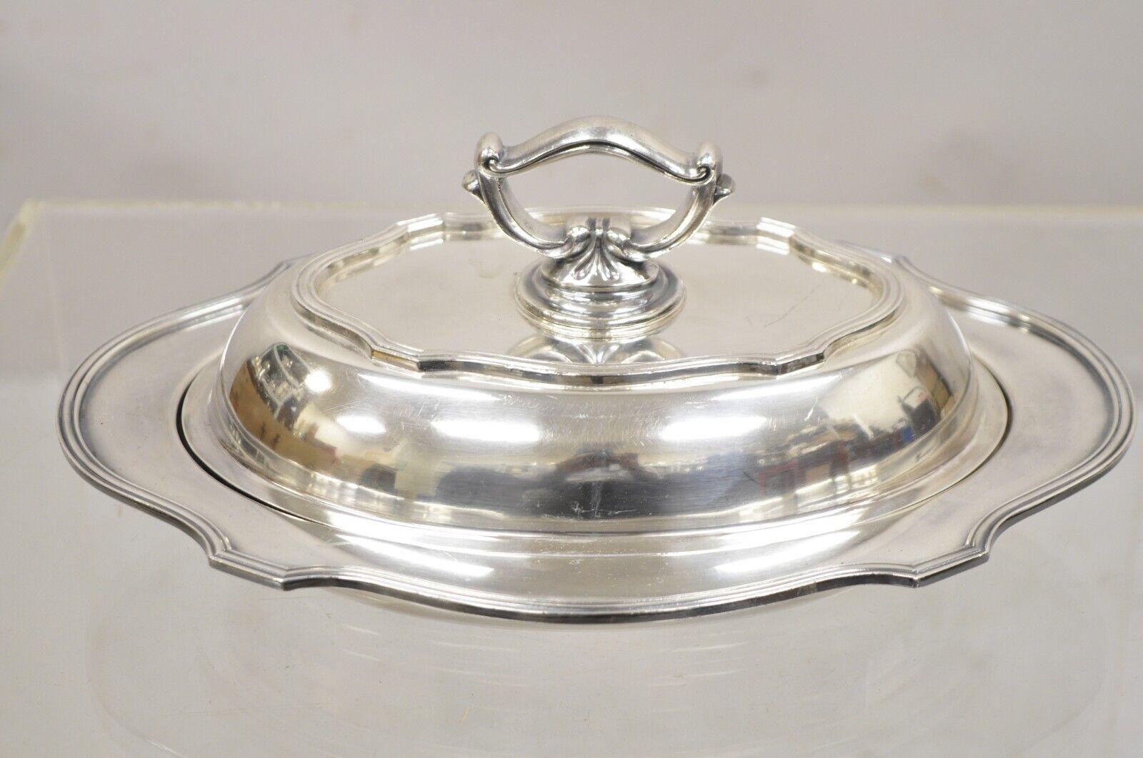 Vintage LBS Co Sheffield Silver Plated Lidded Vegetable Serving Dish For Sale 5