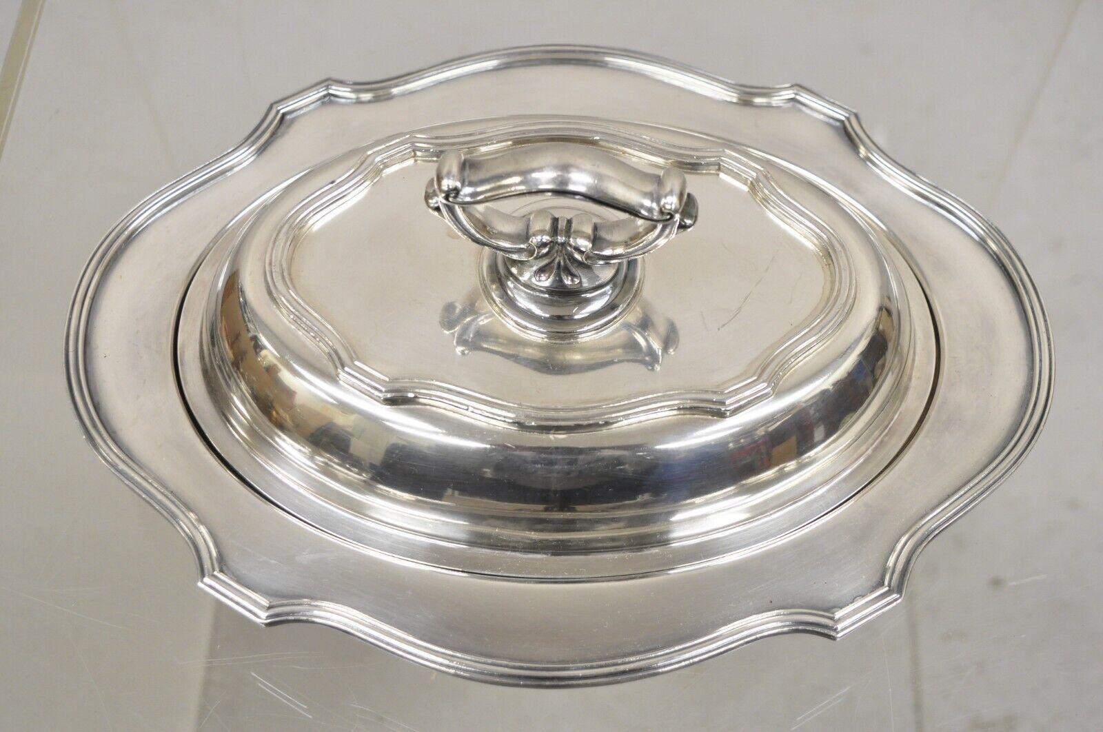 Vintage LBS Co Sheffield Silver Plated Lidded Vegetable Serving Dish. Circa Mid 20th Century. Measurements:  4.5
