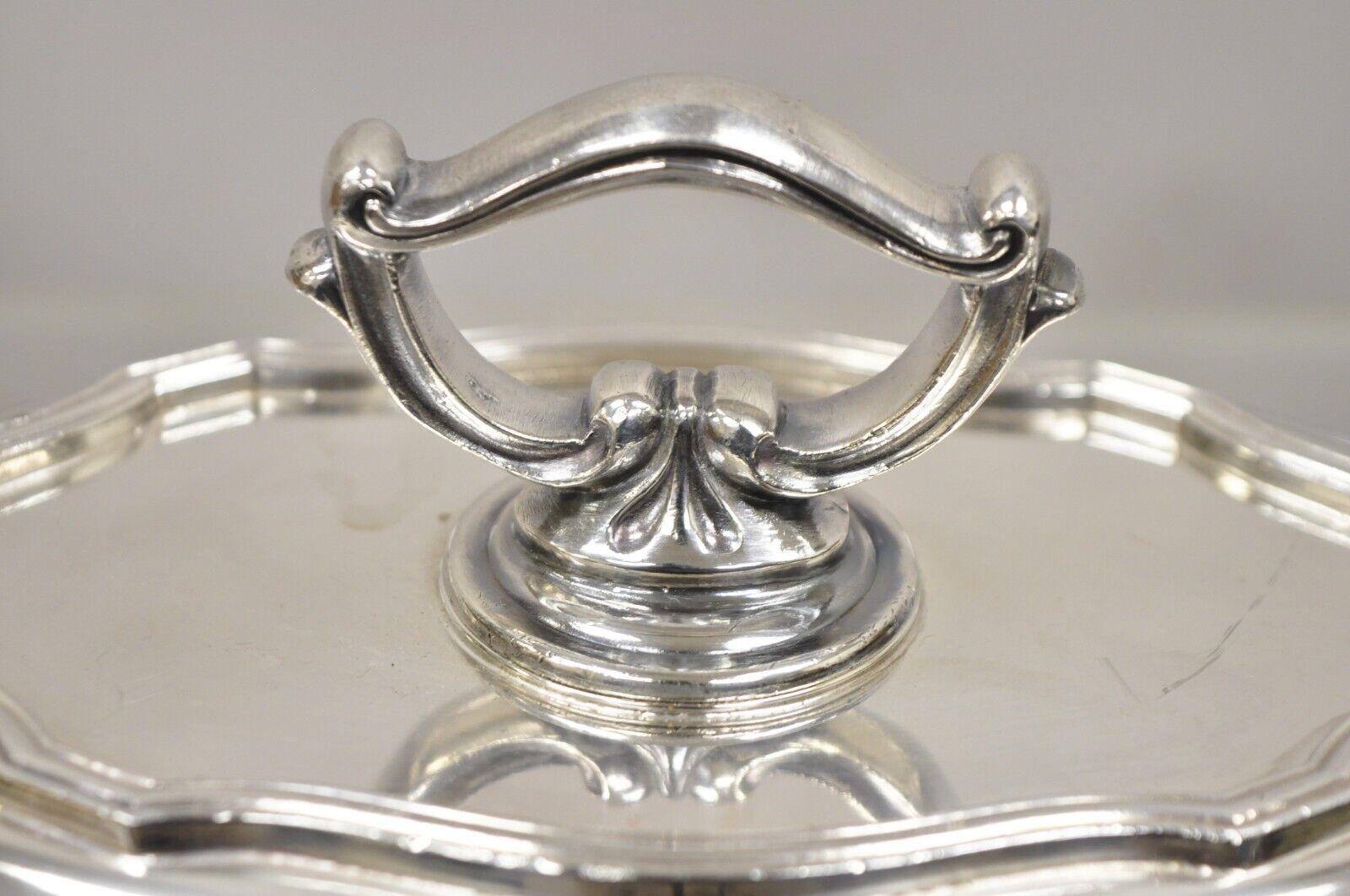 Victorian Vintage LBS Co Sheffield Silver Plated Lidded Vegetable Serving Dish For Sale