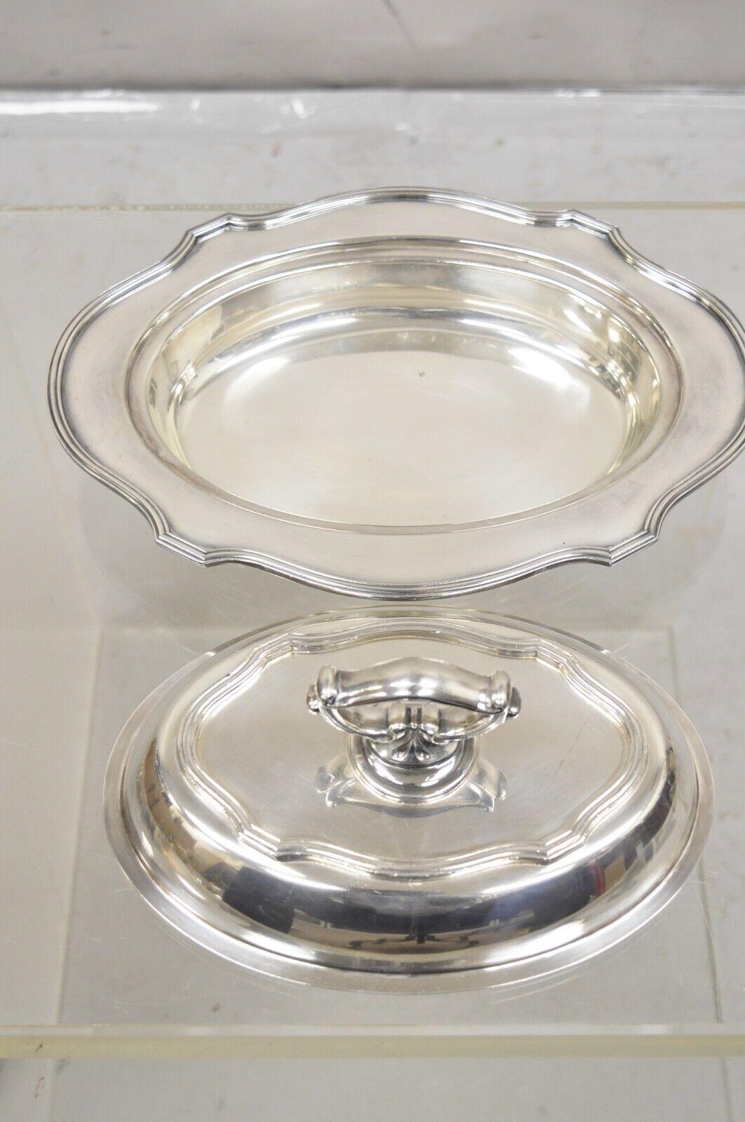 Vintage LBS Co Sheffield Silver Plated Lidded Vegetable Serving Dish For Sale 1