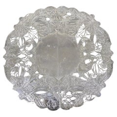Trébede redondo extensible chapado en plata de estilo victoriano Vintage LBS Co