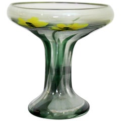 Vintage L.C. Tiffany Favril Paperweight Glass Vase Table Yellow Blossoms