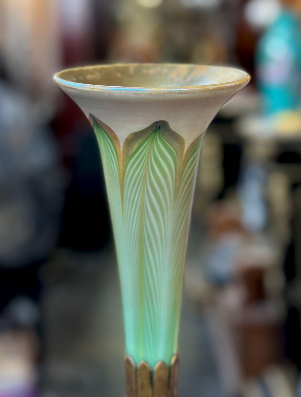 American Vintage L.C. Tiffany Studios Favrile Glass Vase, c. 1980's For Sale