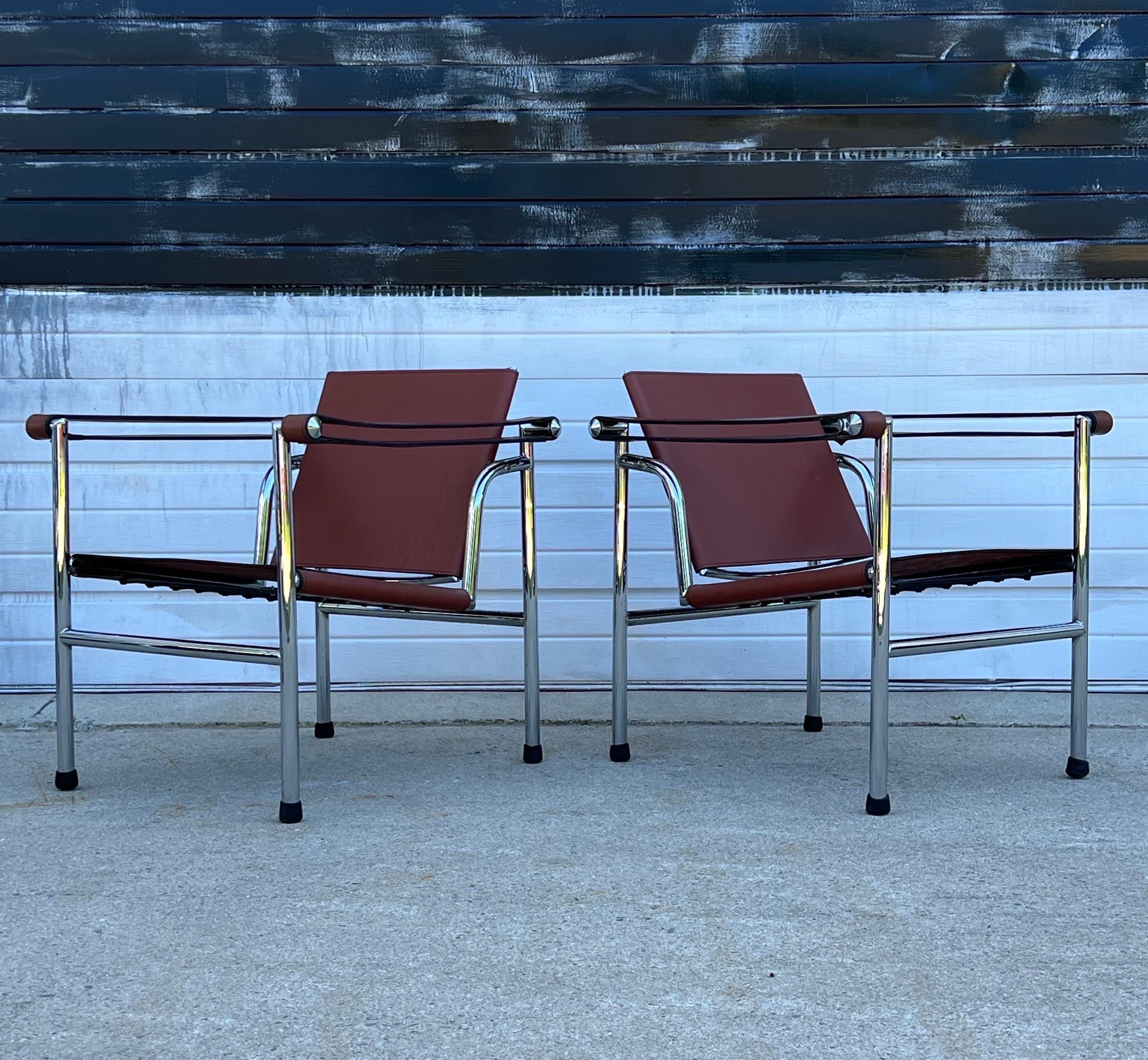 Vintage Lc1 Armchairs by Le Corbusier - a Pair For Sale 2