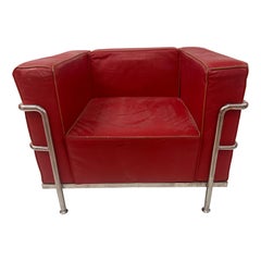 Vintage LC2 Style red leather circa 1970