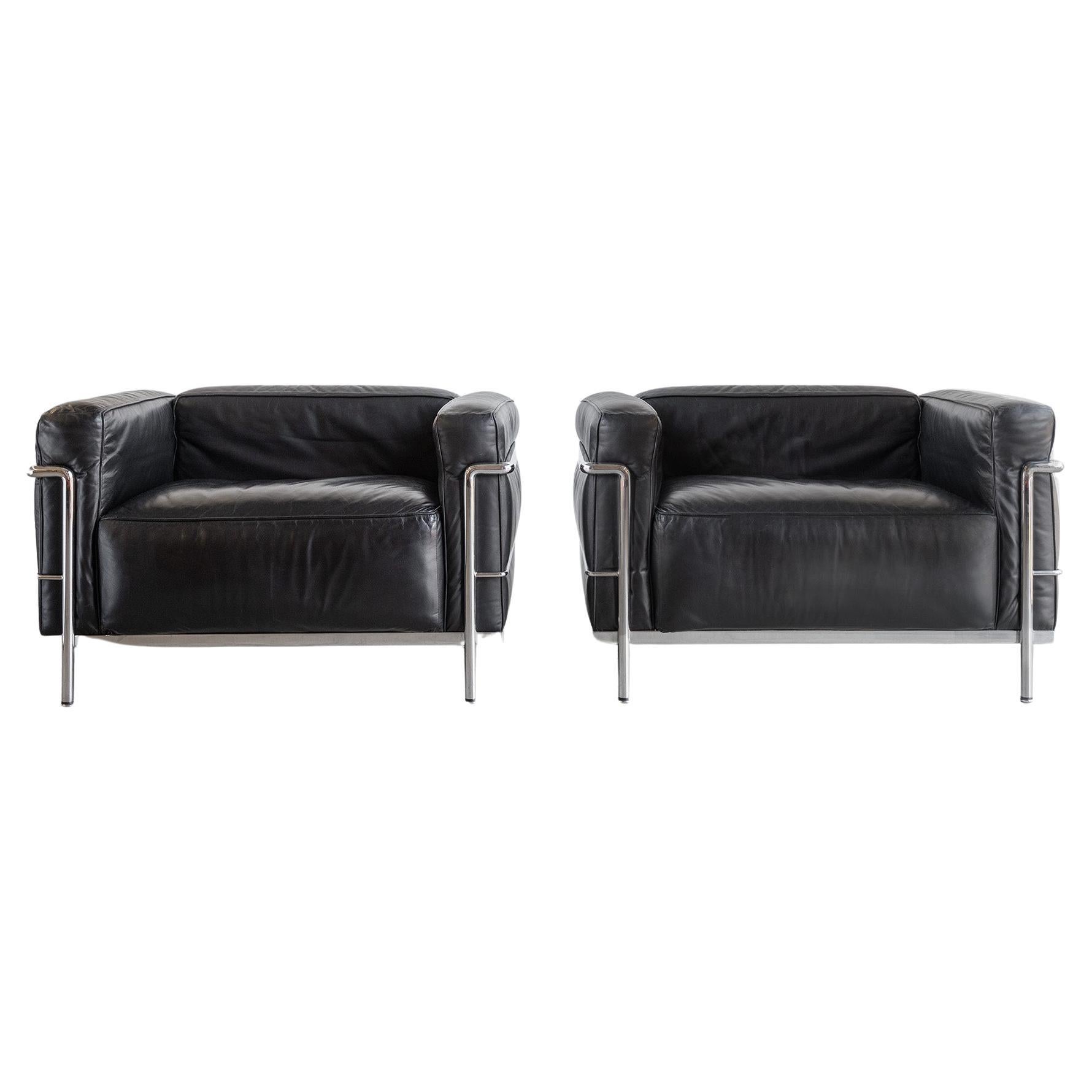 Vintage LC3 Grand Modele Armchairs by Le Corbusier for Cassina c. 1980s