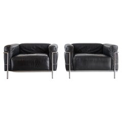 Sillones Vintage LC3 Grand Modele de Le Corbusier para Cassina c. Años 80