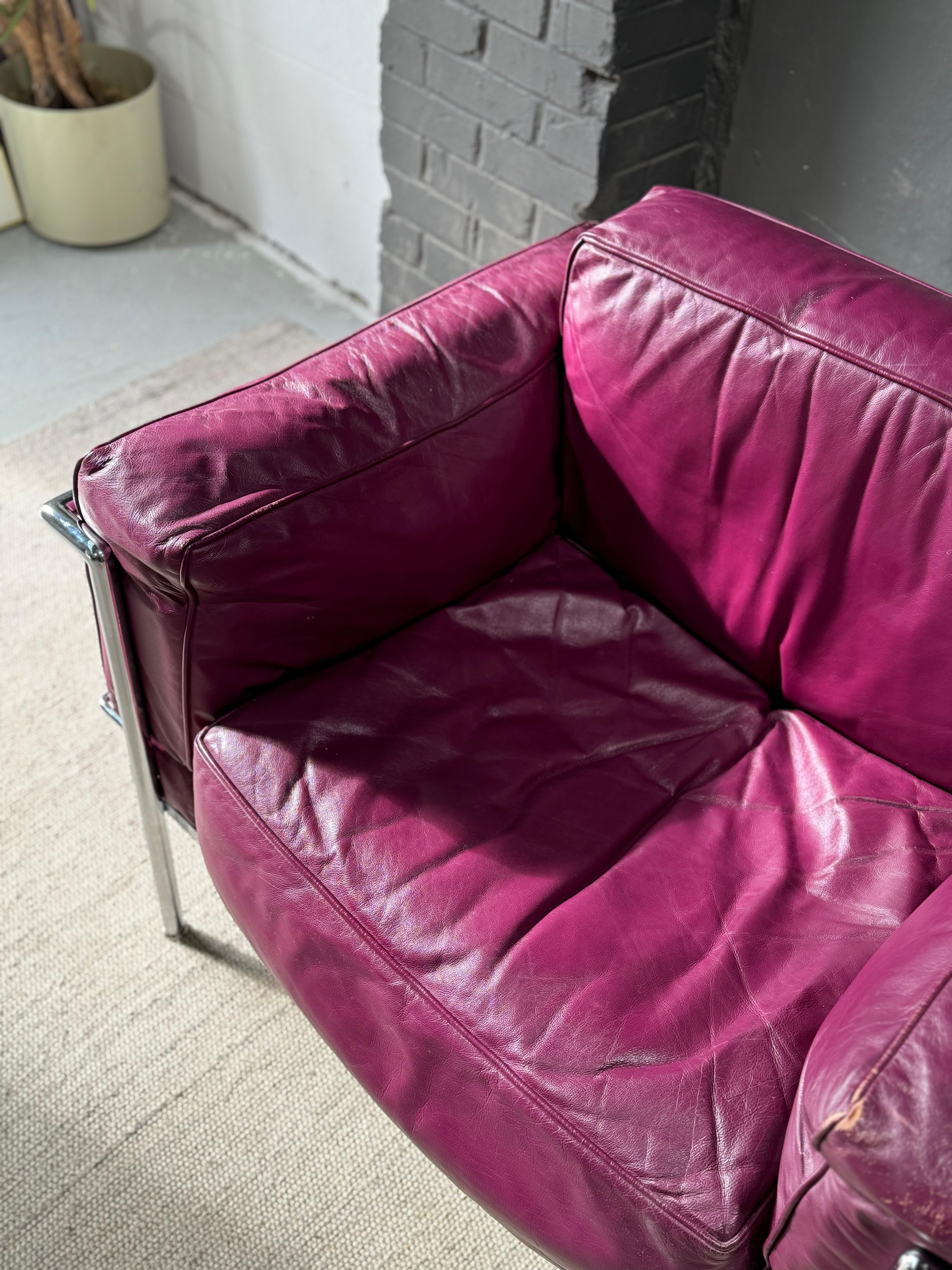 Vintage LC3 Grande Modele Leather Arm Chair, Attributed to Le Corbusier  1