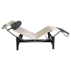Vintage LC4 Liege Cassina Le Corbusier Leder Lienzo Crudo